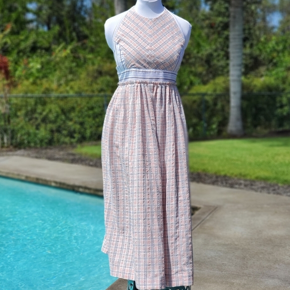 Free People bohemian country backless Dress sz M - Picture 6 of 17